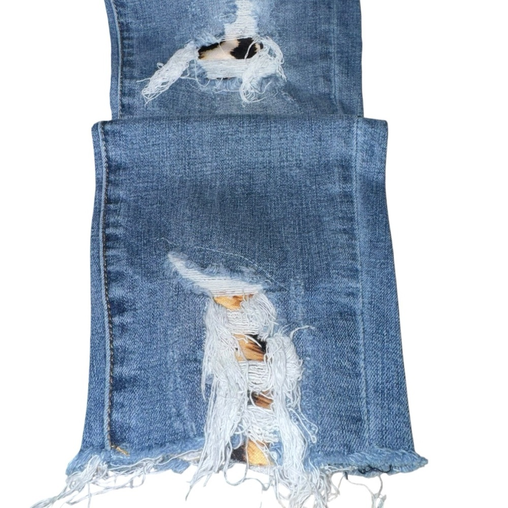 NWOT KanCan Distressed Skinny Cropped Jeans Womens 13/30 Raw Hem Stretch Denim - Picture 6 of 8